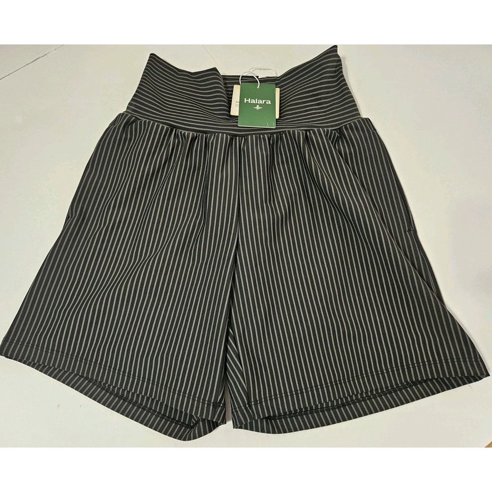 Halara High-Waisted Pleated Stripes Work Shorts Womens Size Small/24 Stretch Wst